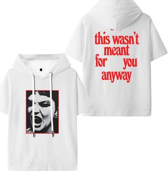 Generic Lola Young This Wasnt Meant for You Anyway Album Hooded T-Shirt Unisex Casual Short Sleeve Tee (White,XL)