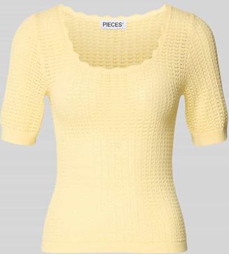 Pieces Slim Fit T-Shirt aus reiner Baumwolle Modell SCOUT in Hellgelb, Gr&ouml;&szlig;e XL