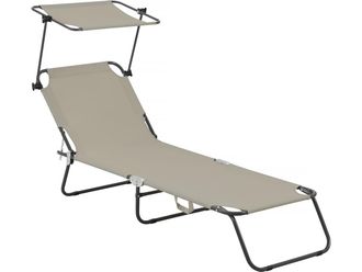 Habitat et Jardin Tumbona Plegable lazy - Con Sombrilla - Taupe