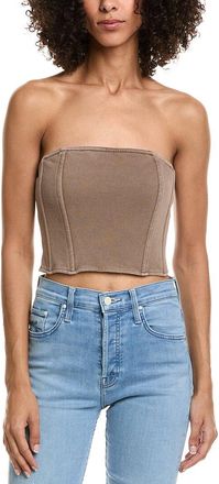 Vintage Havana Garment-Dye French Terry Corset Top