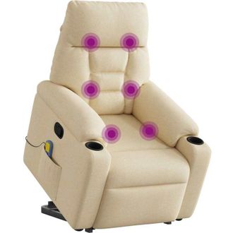 vidaXL Vidaxl - Silla De Masaje Reclinable De Pie De Tela Color Crema