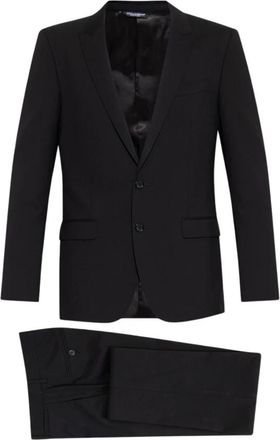 Dolce & Gabbana Zwart Wollen Pak Peak Revers - Heren - Business pakken - Zwart - XL - Wol - Kostuums