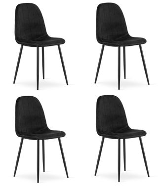 OEM Silla Padva - Terciopelo Negro / Patas Negras X 4