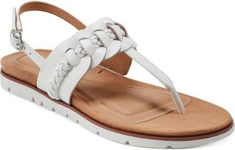Easy Spirit Elaine Sandals Womens White Leather Adjustable Strap HTAT1729