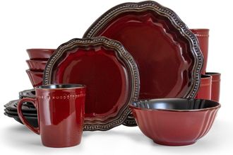 Elama s Mystic Waves 16 Piece Dinnerware Set