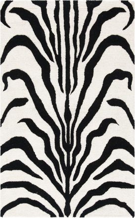 Safavieh Alfombra cebra de lana blanco/negro, 91 x 152 cm