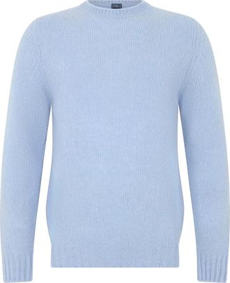 Fedeli Trui met ronde hals - Heren - Ronde hals truien - Blauw - L - Wol - Truien & Vesten