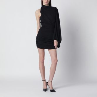 Andamane Black One Shoulder Mini Dress