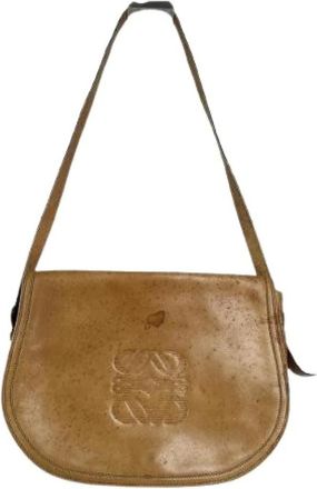 Loewe Pre-owned Cross Body Bags, female, Brown, Size: ONE SIZE Pre-owned Leather Shoulder Bag