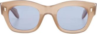 Cutler and Gross Cat Eye Zonnebril met Schuin Browline - Dames - Zonnebrillen - Beige - 50 MM - Accessoires