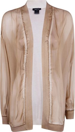 Avant Toi Hand Painted Chiffon Cardigan With Pure Silk Fine Back And E