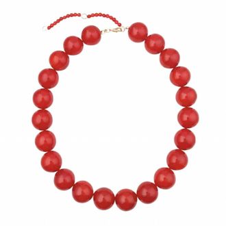 Gemelli Womens Costa Beaded Statement Necklace In Red