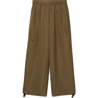 Mango Drawstring Hem Cargo Pants in Khaki Brown at Nordstrom, Size Small