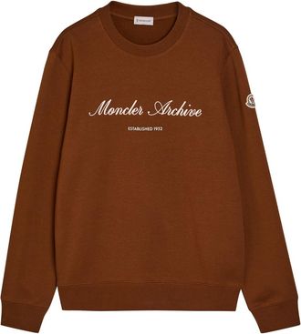 Moncler Logo-embroidered Cotton-blend Sweatshirt - Orange - Xxl