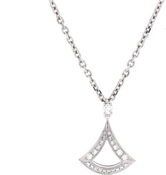 Bulgari Divas Dream Openwork Pendant Necklace 18K White Gold with Diamonds