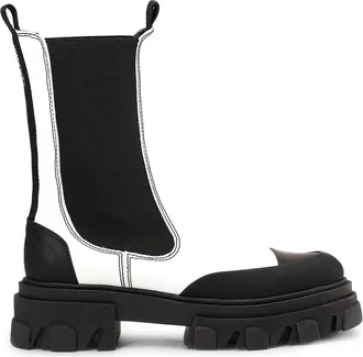 Ganni Mid Chelsea Boots in Egret Size 3 Womens