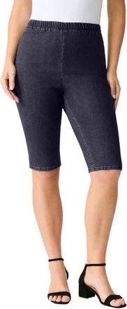 Roaman's Plus Size Comfort Stretch Bermuda Jean Short in Indigo Wash at Nordstrom, Size 42
