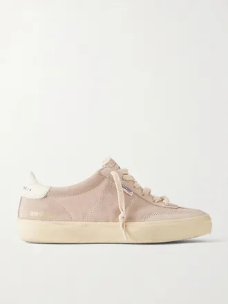 Golden Goose Sneakers In Camoscio Con Finiture In Pelle Effetto Consumato Soul-star - Rosa