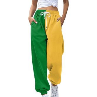 Generic Lounge Sweatpants - Ladies Trousers Elasticated Waist Wide Leg Trousers with Pockets Drawstring Elasticated Tracksuit Bottoms Elasticated Baggy Trouse