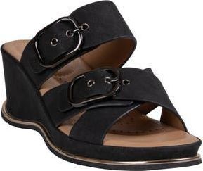 Good Choice Shoes Olana Platform Wedge Slide Sandal in Black at Nordstrom Rack, Size 7.5