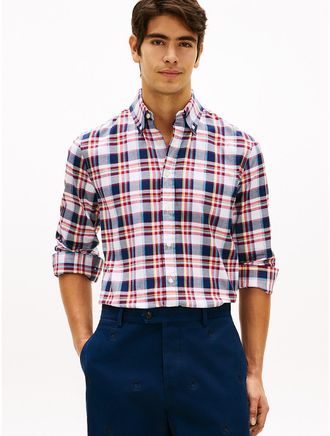 Tommy Hilfiger Mens Regular Fit Bold Plaid Twill Shirt - Multi - XXL