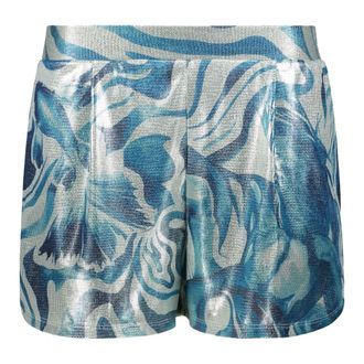 Alberta Ferretti Shorts with Rounded Hem - female - Alberta Ferretti - Short Shorts - Multicolor - XS - Shorts