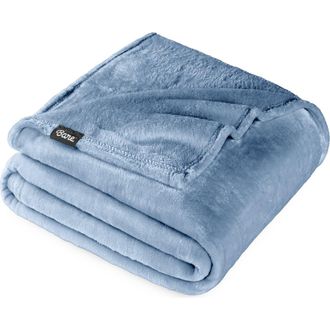 Bare Home Microplush Fleece Blanket in Coronet Blue at Nordstrom, Size Full