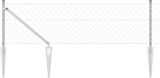 vidaXL Chain Link Fence with Posts Silver 0.4 x 25 m Steel Vidaxl