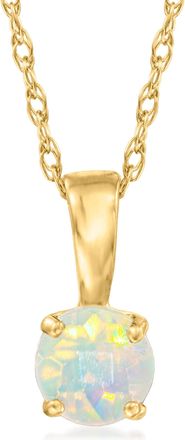 RS Pure by Ross-Simons Opal Pendant Necklace in 14kt Yellow Gold