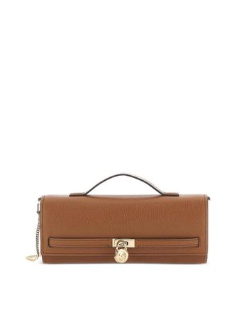 Michael Kors Brown Clutch With Padlock Charm