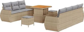vidaXL Vidaxl - Garden Sofa Set 10 pcs Beige and light grey 80 x 80 x 71 cm