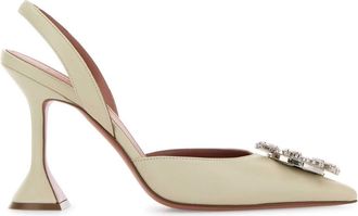 Amina Muaddi Ivory Leather Begum Pumps