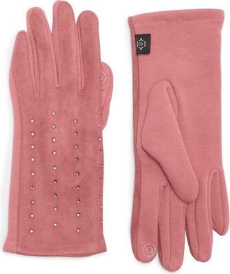 Nanette Lepore Rhinestone Knit Gloves in Pink at Nordstrom Rack