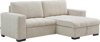 Vente-Unique Divano Letto Angolare Reversibile In Tessuto Testurizzato Beige - Konoti