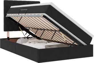 vidaXL Bed with Mattress with LED Black 120 x 190 cm Velvet vidaXL