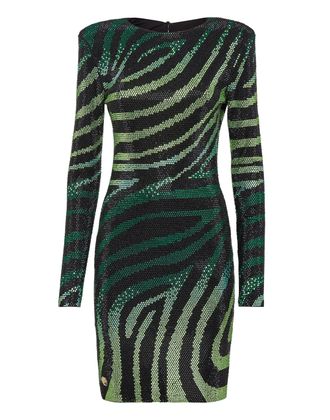 Philipp Plein Mini Dress LS with Crystals