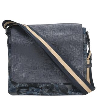 Coach Navy Canvas Leather Shoulder Bag (Pre-Owned)