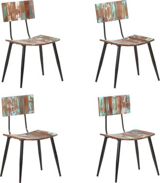 vidaXL Vidaxl - Sillas De Comedor 4 Unidades Madera Maciza Reciclada