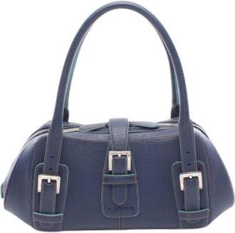 Loewe Pre-owned Handbag - Dames - Vintage Handtas - Blauw - ONE Size - Leer - Vintage