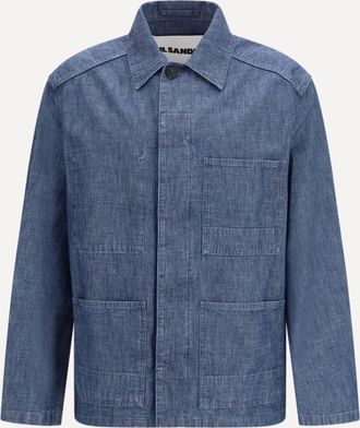 Jil Sander Giacca Camicia in chambray con tasche applicate Man 48