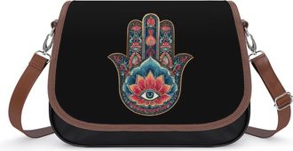 Generic Hamsa Hand Colored Fashion Womens Crossbody Bags Novelty Handbag Shoulder Bag Purse