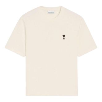 Ami Small Heart Logo Boxy Fit T-Shirt White Cream UTS387-726-136