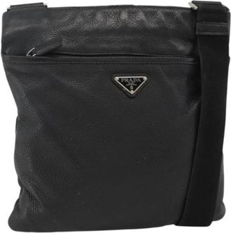 Prada Pre-owned Vintage Leren Cross Body Bag - Dames - Vintage Schoudertas - Zwart - ONE Size - Leer - Vintage