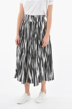 Woolrich Drawstring Waist Popeline Cotton Flared Skirt size Xs