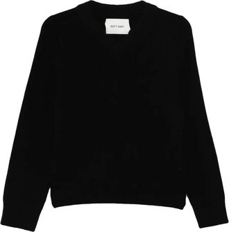Soft Goat Trui met V-hals - Zwart
