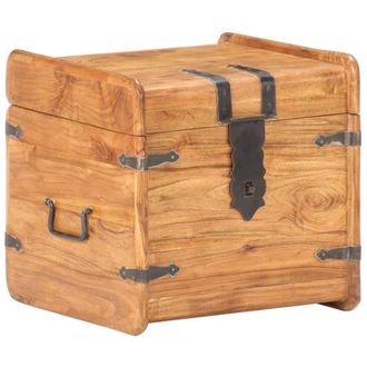 Berkfield Home Chest 40x40x40 cm Solid Acacia Wood in Brown | Size: 40 x 40 x 40 cm