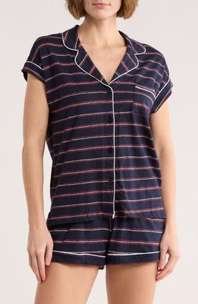 Tommy Hilfiger Piped Cotton Pajamas in Hearts/Rows Sky Captain at Nordstrom Rack, Size X-Large