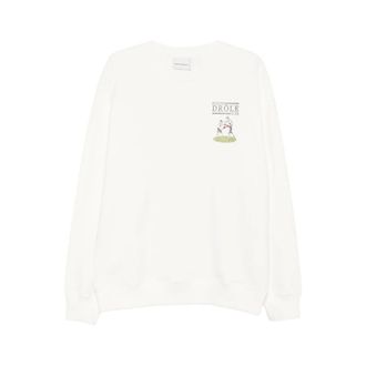 Dr&ocirc;le de Monsieur Hoodies & sweatvesten, Heren, Wit, XL, Katoen, Oversized Katoenen Sweater met Print