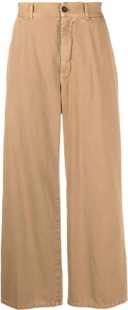 Incotex high-waist wide leg trousers - men - Cotton/Cotton - 32 - Brown