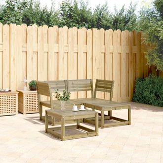 vidaXL Juego De Sof&aacute;s De Jard&iacute;n 3 Piezas Madera De Pino Impregnada Vidaxl